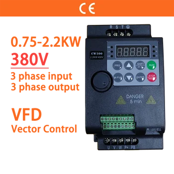 0,75 кВт/1,5 кВт/2,2 кВт 1/2/3 л.с. 380 В VFD Экономичный Частотно-регулируемый Преобразователь Скорости Двигателя Векторное Управление Небольшой Инвертор
