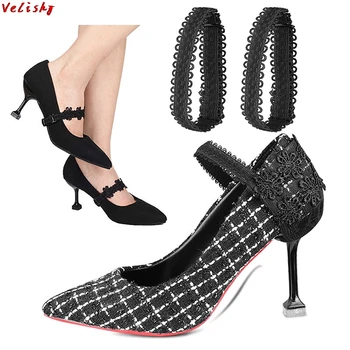1 пара женских кружевных туфель на высоком каблуке, комплект Шнурков, Свободные противоскользящие Аксессуары для обуви оптом