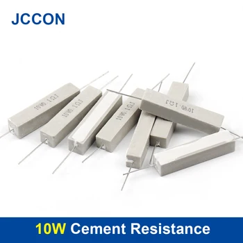 10шт 10 Вт Цементный резистор 5% 0,1R ~ 10K 0,1R 0,15R 0,22R 0,25R 0,33 R 0,47R 1R 1,5 R 2,2R 1K 2K 10k Ом Сопротивление керамического цемента