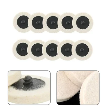 10шт 2-дюймовых шерстяных полировальных кругов Полировальные накладки для угловой шлифовальной машины Войлочный полировальный диск для электроинструментов