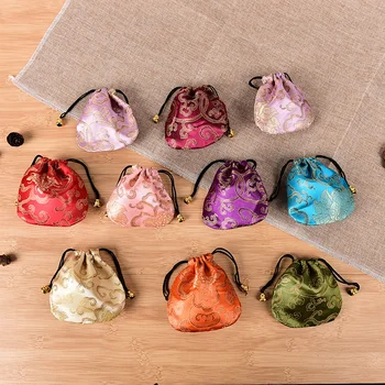 10ШТ Шелковая сумка ручной работы разных цветов, кошелек для монет, Подарочные сумки для ювелирных изделий, чехлы