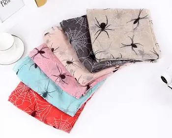 120 шт./лот 2015, новый модный шарф с принтом паука, шаль из пашмины/шарф-паук