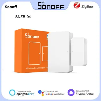1ШТ SONOFF SNZB-04 ZigBee Беспроводной Датчик сигнализации Двери/Окна Без батареи Оповещение Через приложение eWeLink Smart Home Securit