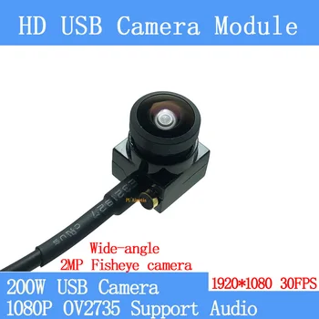 2-мегапиксельная широкоугольная камера с рыбьими глазами 1080P Full Hd 30 кадров в секунду Высокоскоростной мини-модуль видеонаблюдения Linux OTG UVC USB для Android Windows