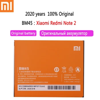 2020 года Оригинальный аккумулятор мобильного телефона BM45 для Xiaomi Redmi Note 2 Hongmi Note2 Сменные батареи реальной емкости 3020 мАч