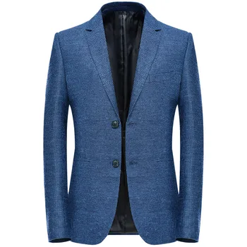 2021 новый синий облегающий блейзер на двух пуговицах, повседневная вертикальная полоса, плюс размер, свадебный деловой костюм высокого качества, маленькое пальто S-4XL