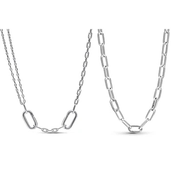 2023 Новое ожерелье из стерлингового серебра 925 Пробы, цепочка из двух звеньев, ожерелье Fit ME, ювелирные изделия, подарки своими руками