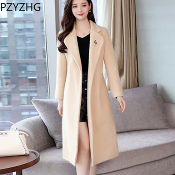2023 Новые осенне-зимние модели, двустороннее пальто для девочек, корейская версия, для похудения, средний Свободный Популярный шерстяной тренч, пальто