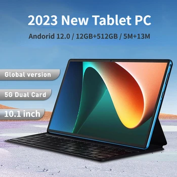2023 Новый глобальный планшет с HD экраном Android 12,0 12 ГБ ОЗУ 512 ГБ ПЗУ Планшетный ПК 5G с двумя SIM-картами или WIFI планшет