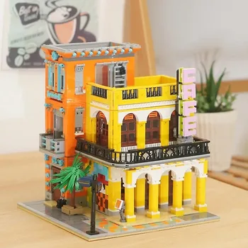 2119 шт., Креативные строительные блоки для кофейни в Гаване, магазин с видом на улицу, Мини-сборка Кирпичей, Игрушки, подарки для детей
