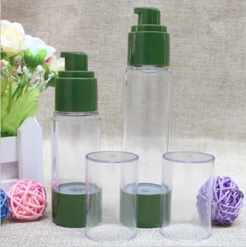 30 мл зеленая пластиковая бутылка с безвоздушным насосом, тонер,лосьон/эмульсия/сыворотка/жидкая основа, эссенция для ухода за кожей, косметическая упаковка