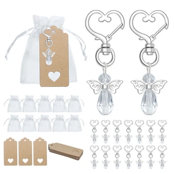 30 шт. Брелок-Ангел, сувенир, свадебные подарки, набор подарков для детского душа с биркой, сумка для конфет на шнурке