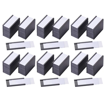 300 шт. магнитные держатели этикеток с магнитными картами данных С прозрачными пластиковыми протекторами для металлической полки (1 X 2 дюйма)