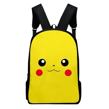 3D Новый легкий удобный рюкзак из полиэстера, рюкзак с аниме-покемонами, мужская и женская школьная сумка Пикачу