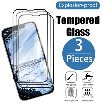 3ШТ Защитная пленка с Полным покрытием для iPhone SE 2020 Xs Max X XR 7 8 6S Защитное Стекло для iPhone 11 12 13 Pro Max Mini Glass