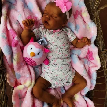 43 см Афроамериканская кукла-Реборн, Готовая новорожденная черная девочка, Недоношенный ребенок, Коллекционная художественная кукла, Лучший подарок для детей