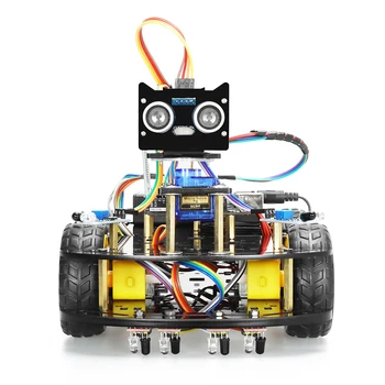 4WD Smart Robot Car Starter Kit Для Проекта программирования Arduino STEM Education Полная Версия Платы обновления Полный Комплект + электронное руководство