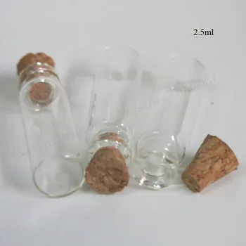 50 комплектов X 2,5 мл Маленьких симпатичных флаконов с прозрачной пробкой Маленькая бутылочка для Пожеланий Стеклянное ремесло Креативный рождественский подарок стеклянные бутылки 124006