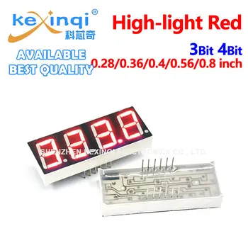 5шт Красный 0,28 дюйма 0,36 дюйма 0,4 дюйма 0,56 дюйма 0,8 дюйма 3-битный 4-битный Катод-анод Дюймовый Цифровой ламповый светодиодный дисплей 0,28 