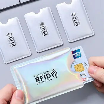 5ШТ Чехол для карт из алюминиевой фольги с защитой от RFID и сканирования, защитный чехол для карт с защитой от размагничивания, чехол для банковских карт