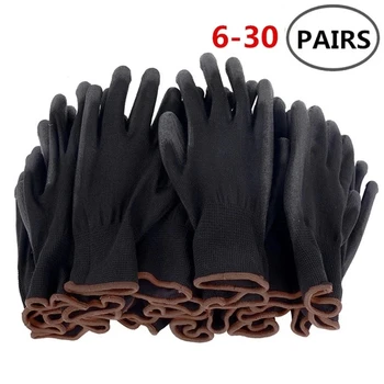 6-20 пар рабочих перчаток с нитриловым защитным покрытием, перчаток из полиуретана и механических перчаток с покрытием ладоней, сертифицированных по стандарту CE EN388