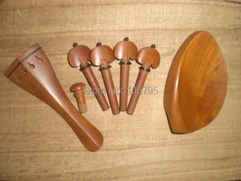 6 Комплектов фурнитуры для скрипки Jujube, включая хвостовую часть и упор для подбородка, а также колышки, концевой штифт