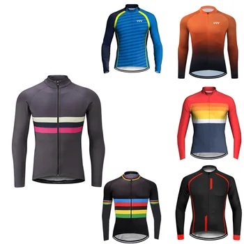6 Цветных Сухих Дышащих спортивных Трикотажных Изделий для Велоспорта, мотокросса с Длинными рукавами, Велосипедной рубашки MTB Для скоростного спуска, Одежды для команды Шоссейных велосипедов, куртки