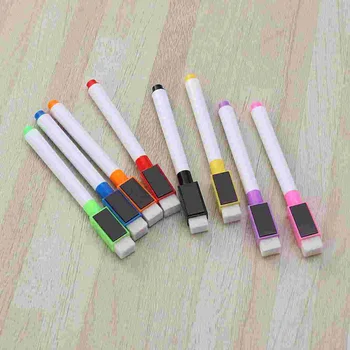 8 шт. Красочные магнитные маркеры с магнитным колпачком и ластиком Разных цветов, школьные принадлежности, детская ручка для рисования