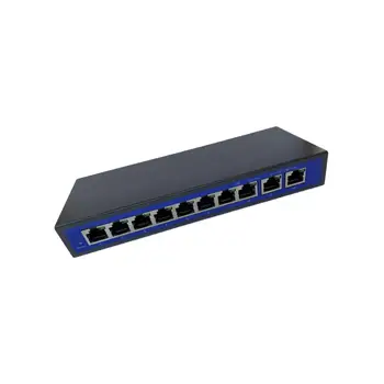 9 Портов 10/100 Мбит/с, 8 портов POE и 2 адаптера питания по восходящей линии через Ethernet