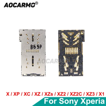 Aocarmo Micro Sd Карта + Держатель для Чтения SIM-карт, Разъем Для Sony Xperia 1 X XP XZ XZ2 XZ3 Compact H8216 H8266 H8276 H8296 H9493