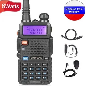 BaoFeng UV-5R 8 Вт Двухдиапазонная 136-174 МГц и 400-520 МГц Портативная рация VOX UV5R с аккумулятором 1800 мАч или 3800 мАч Любительское радио