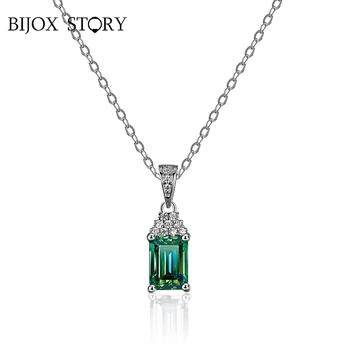 BIJOX STORY, новое ожерелье из муассанита из стерлингового серебра S925 для женщин, классический дизайн, ювелирное ожерелье для празднования