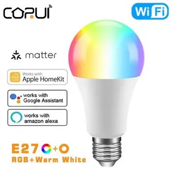 CORUI WiFi Лампочка E27 Имеет Прямое Подключение RGB Лампочка HomeKit Поддержка приложения Siri Google Home Alexa Управление Голосовым Помощником
