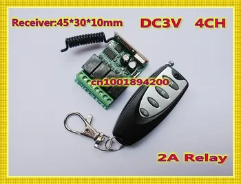 DC3V 3,7 V, мини-4-канальный пульт дистанционного управления, Обучающий код, Мгновенный переключатель, Защелкивающийся приемник Передатчик