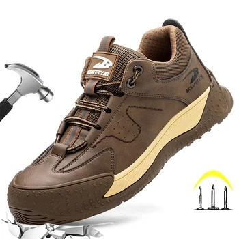 Dian Sen/ Утепленная Обувь, Несокрушимая Мужская Рабочая Уличная Обувь на Платформе для Мужчин, Противоударные Защитные Ботинки, Мужские Кроссовки