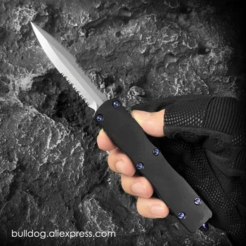 DLC Серия Micro OTF Tech Knife Dl-RAC Черный С Частичными Зазубринами Клинок EDC Defense Военно-Тактические Карманные Ножи M5 Top Ver