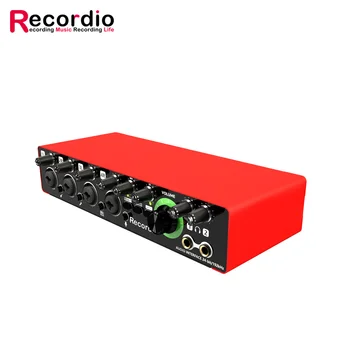 GAX-MD44 OEM Профессиональный 24-битный 192 кГц Интерфейс de Audio 4 в 4 Аудиоинтерфейс для записи подкастов Музыкальный инструмент