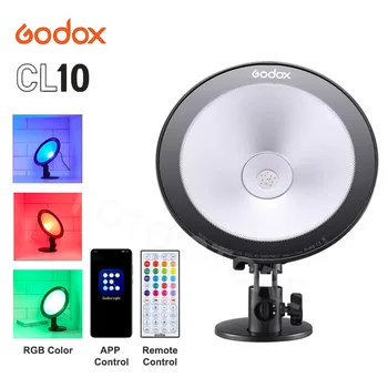 Godox CL10 светодиодный рассеянный свет для веб-трансляции RGB HSI, многоцветный студийный светильник для фотокамеры телефона, Видео, Видеоблог YouTube