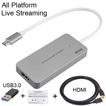 HDMI To Type C USB 3,0 1080P ТВ-Программы PC Game Карта Видеозахвата Рекордер для Macbook Windows Camera Прямая Трансляция