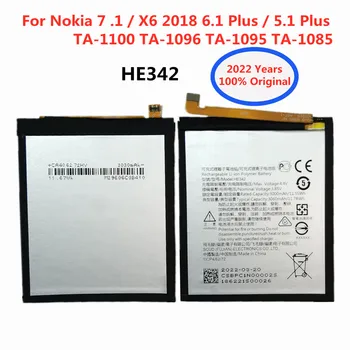 HE342 Сменный аккумулятор для Nokia X6 2018 6,1 Plus 7,1/5,1 Plus TA-1100 TA-1096 TA-1095 TA-1085 Умный аккумулятор мобильного телефона