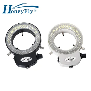 HoneyFly светодиодный кольцевой светильник для микроскопа с Регулируемой Яркостью 110 В ~ 240 В 8 Вт 6000 К 144 бусины Подходят для внутреннего диаметра 30-62 мм Лампы-лупы