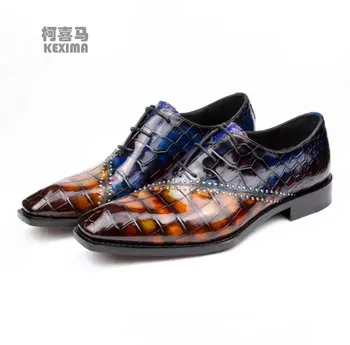 hulangzhishi/новые мужские модельные туфли; мужская официальная обувь; мужская обувь из крокодиловой кожи; мужская обувь из крокодиловой кожи