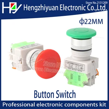 Hzy 22 мм Мгновенный кнопочный переключатель с грибовидной головкой 1NO + 1NC 660V 10A на панели DPST