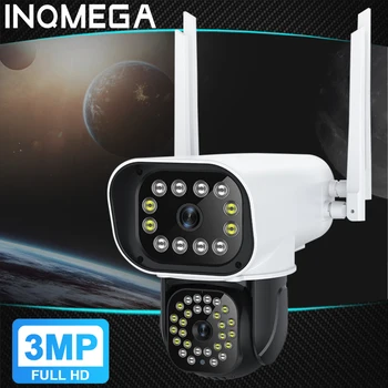 INQMEGA 3MP PTZ WIFI Камера с двумя объективами AI Функция обнаружения гуманоидов Картинка в картинке Видеонаблюдение CCTV