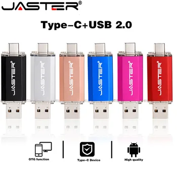 JASTER TYPE-C USB Флэш-накопитель 4 ГБ 8 ГБ 16 ГБ 32 ГБ 64 ГБ флешка для смартфона Android Металлический TYPE-C USB 2.0 memory stick