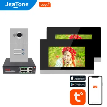 JeaTone 720P WIFI IP Видеодомофон Домофон Система для Квартиры на 2 Этажах/8 Зон Сигнализации поддержка iOS/Android APP Удаленная Разблокировка