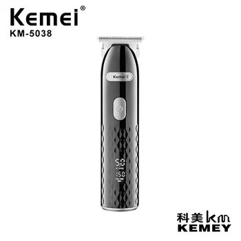Kemei KM-5038 Новый Дизайн USB Перезаряжаемая электрическая Машинка для Стрижки волос с ЖК-экраном Для Мужчин, Профессиональная Машинка для Стрижки волос
