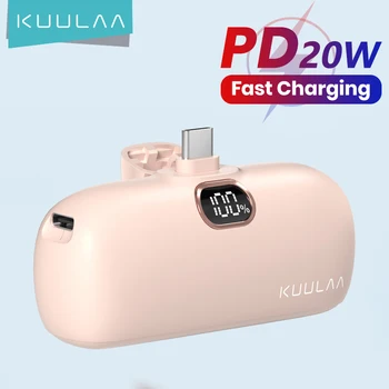 KUULAA Mini Power Bank 5000 мАч 20 Вт PD QC Быстрая Зарядка Для iPhone 14 13 12 Batterie Externe Портативное Зарядное Устройство Samsung