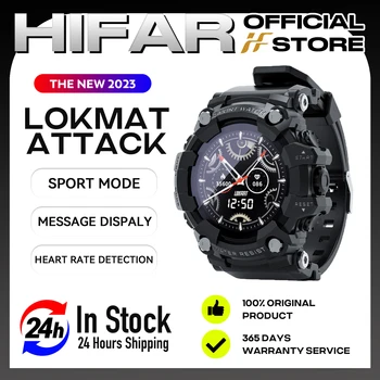 LOKMAT ATTACK, Фитнес-трекер с полным сенсорным экраном, умные часы для мужчин, пульсометр, измеритель артериального давления, умные часы для Android iOS