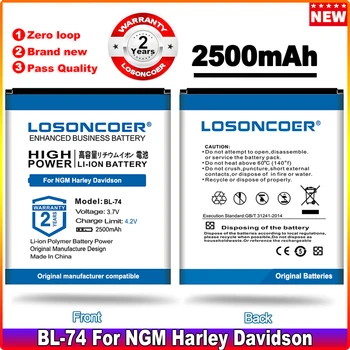 LOSONCOER 2500 мАч BL-74 Аккумулятор для NGM Harley Davidson